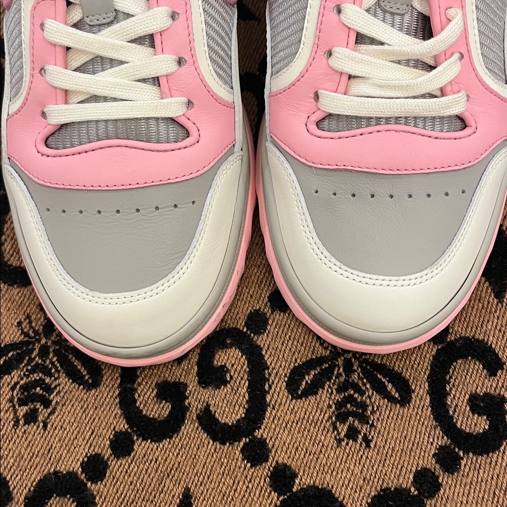 Gucci Pink and Gray Mac 80 Lace-Up Sneakers - Picture 8 of 11